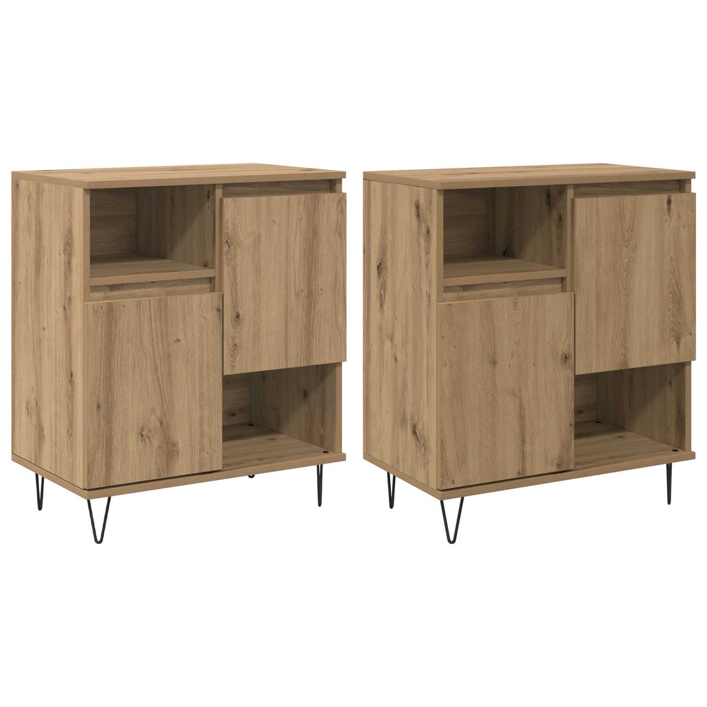 Sideboard 2 pcs Artisan Oak 60 x 35 x 70 cm