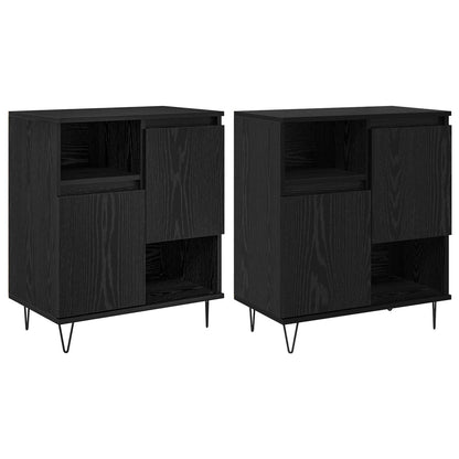 Sideboard 2 pcs Black Oak 60 x 35 x 70 cm
