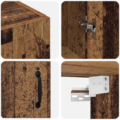 Wall-Mounted Cabinet 2 pcs Old Wood 69.5 x 34 x 90 cm