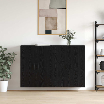Wall-Mounted Cabinet 2 pcs Black Oak 69.5 x 34 x 90 cm