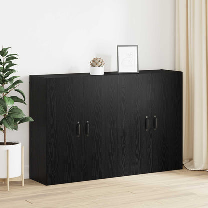 Wall-Mounted Cabinet 2 pcs Black Oak 69.5 x 34 x 90 cm