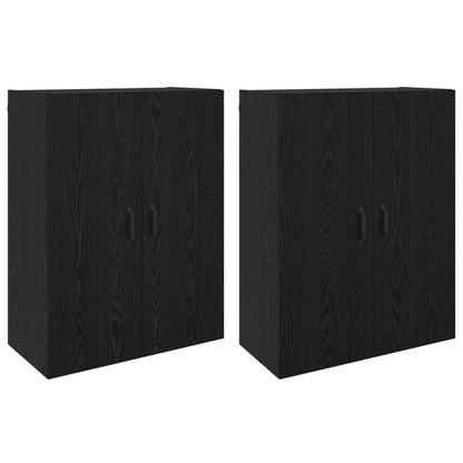 Wall-Mounted Cabinet 2 pcs Black Oak 69.5 x 34 x 90 cm