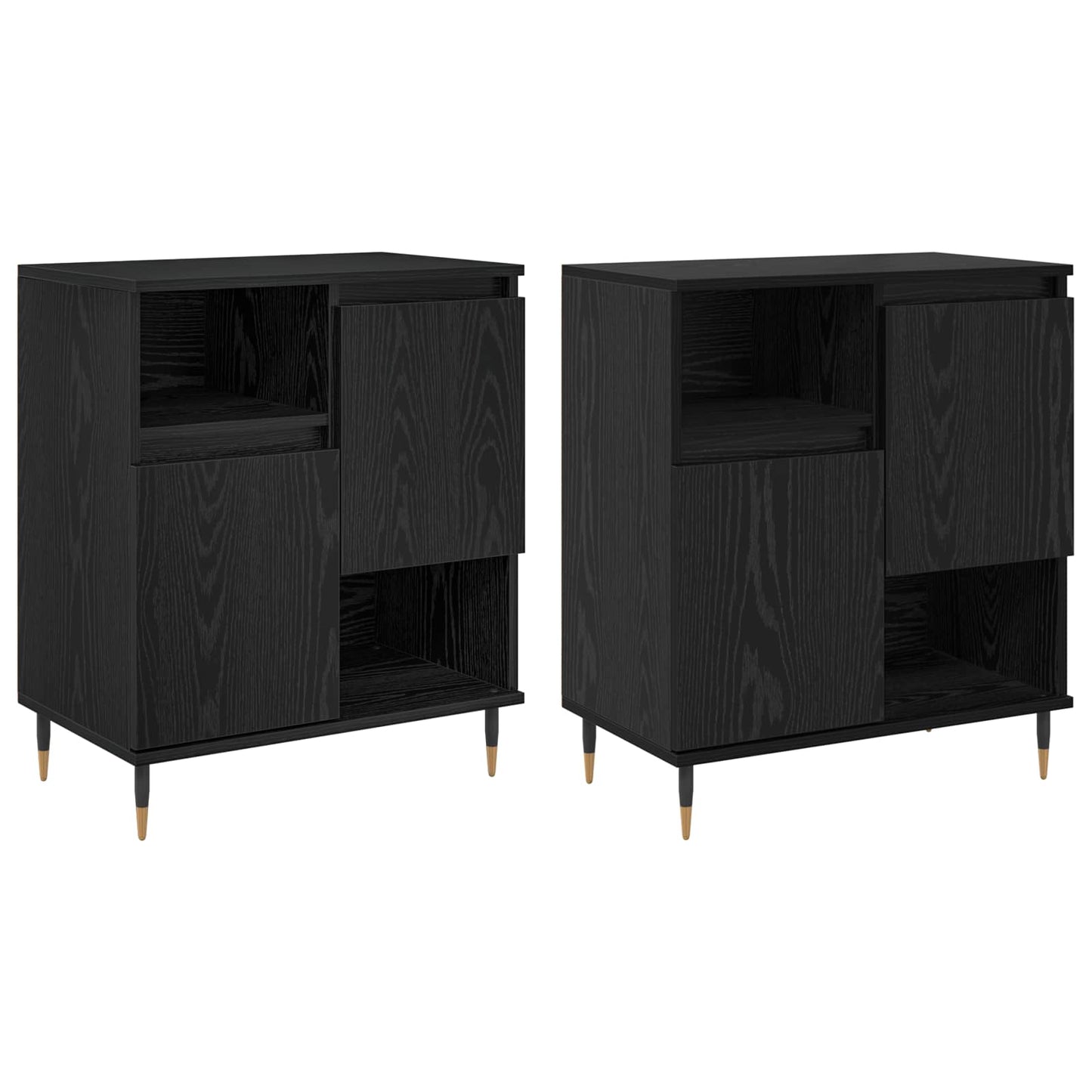 Sideboards 2 pcs Black oak