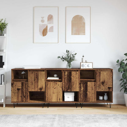 Sideboard 3 pcs Old Wood 60 x 35 x 70 cm