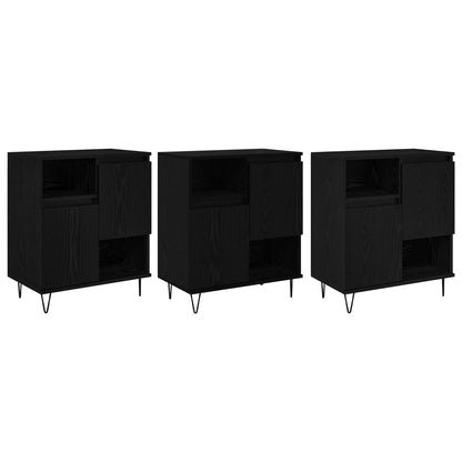 Sideboard 3 pcs Black Oak 60 x 35 x 70 cm