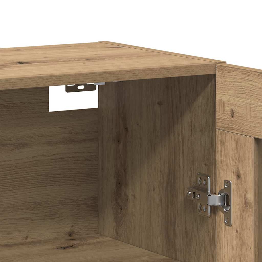 Wall Mounted Cabinets 2 pcs Artisan oak and Black