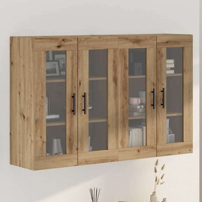 Wall Mounted Cabinets 2 pcs Artisan oak and Black