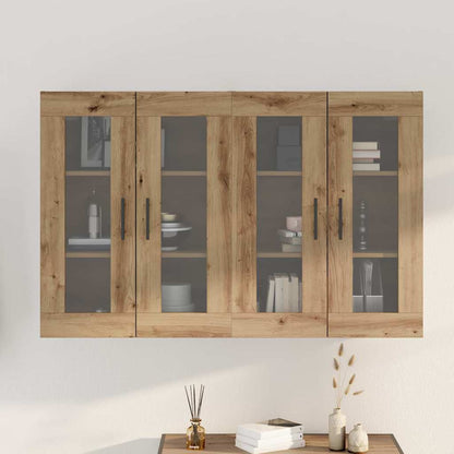 Wall Mounted Cabinets 2 pcs Artisan oak and Black