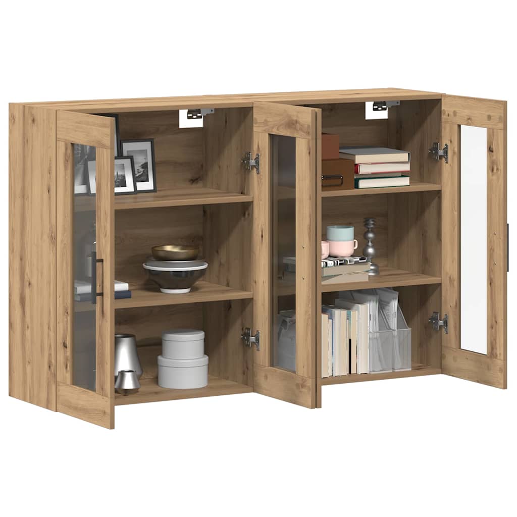 Wall Mounted Cabinets 2 pcs Artisan oak and Black