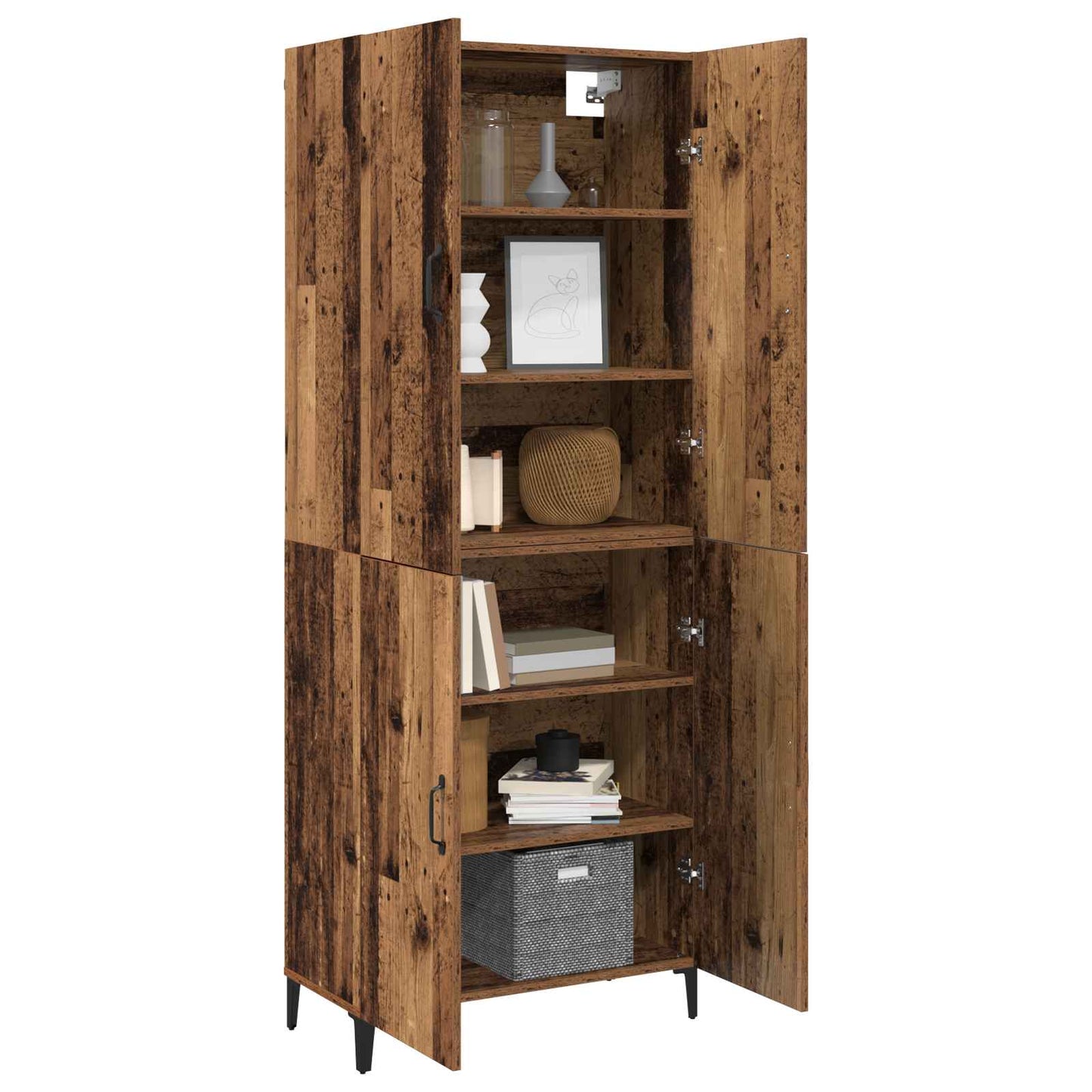 Highboard 2 pcs Old wood Engineered Wood