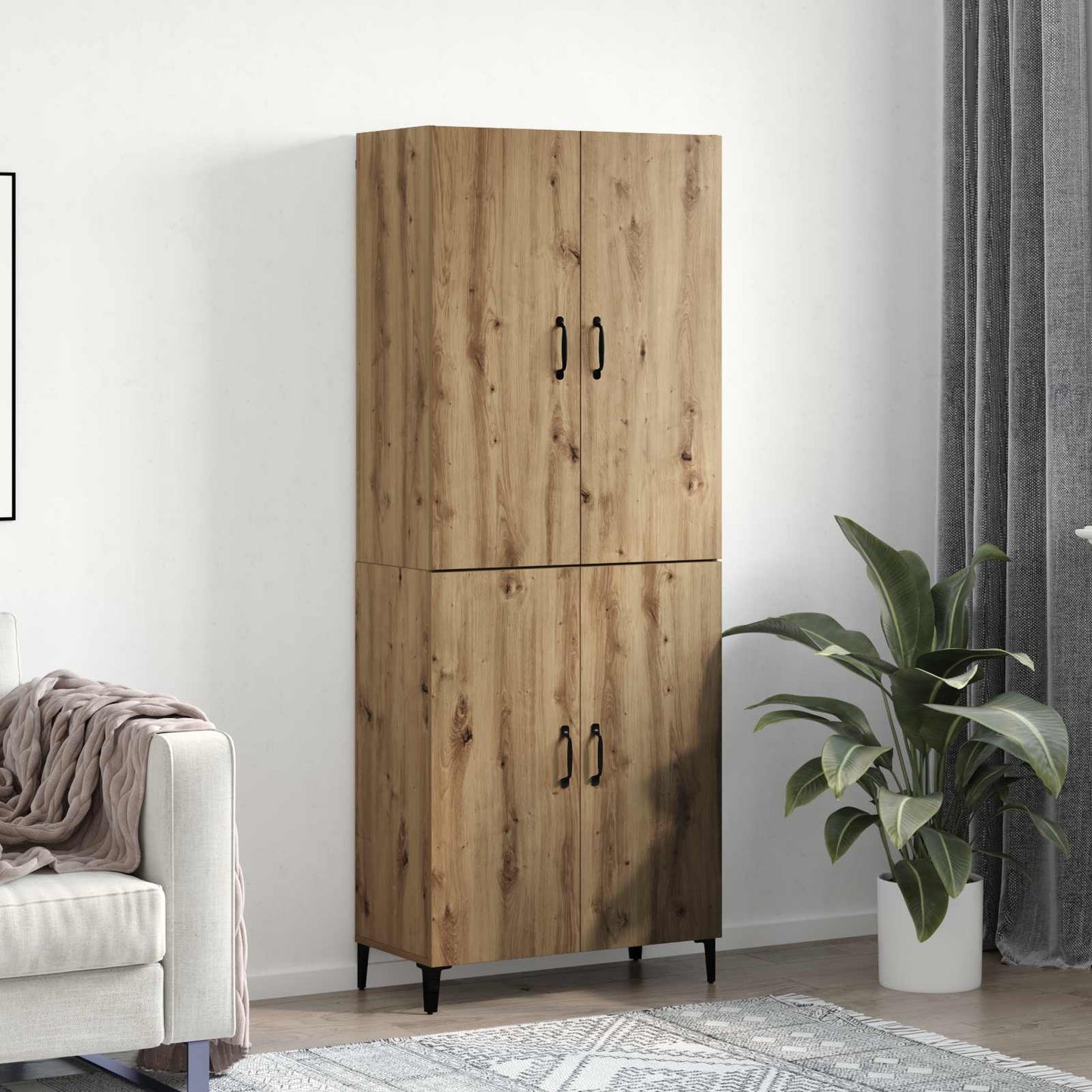 Highboard 2 pcs Artisan Oak Engineered Wood