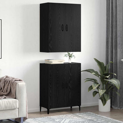 Highboard 2 pcs Black Oak 69.5 x 34 x 180 cm Engineered Wood