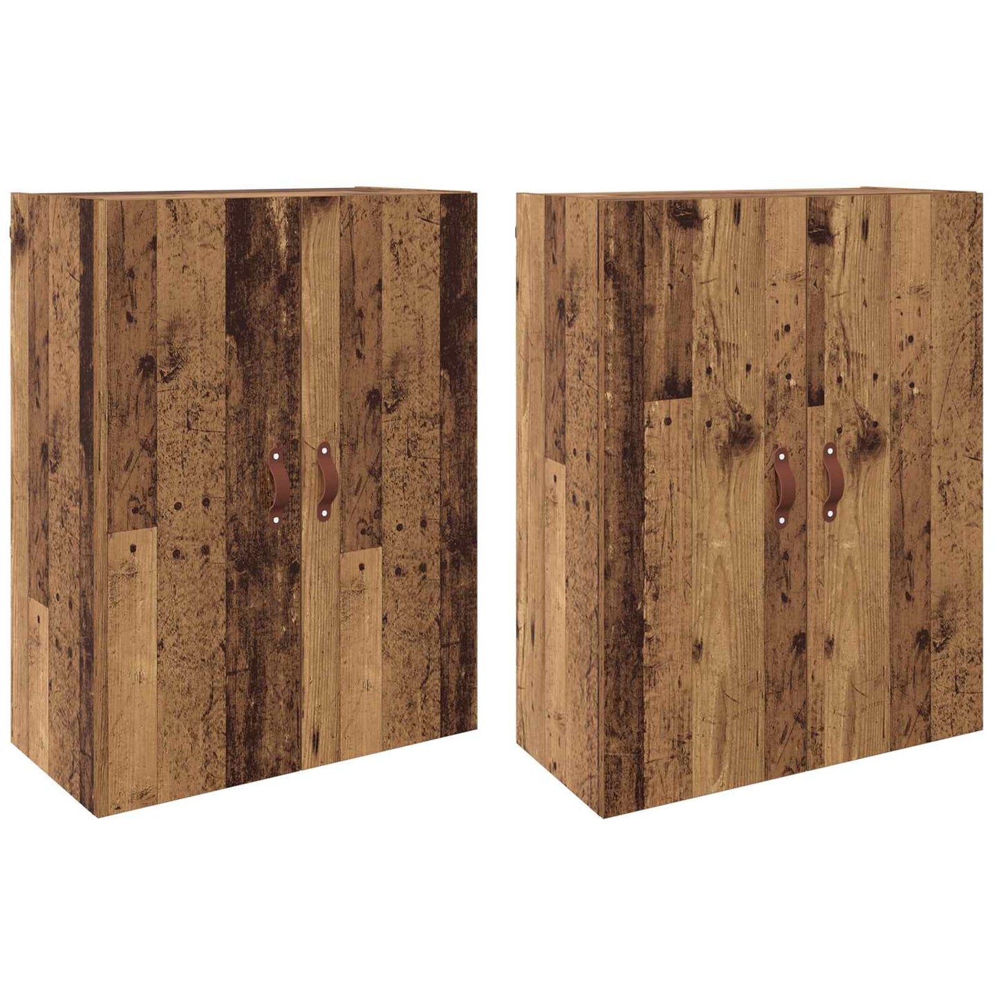 Wall-Mounted Cabinet 2 pcs Old Wood 69.5 x 34 x 90 cm