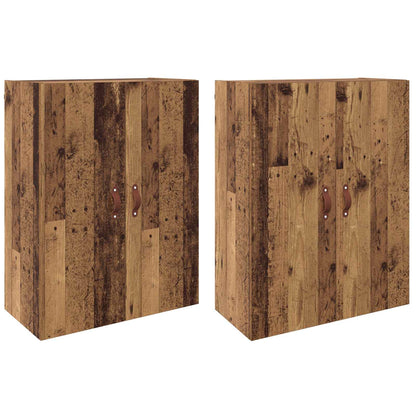 Wall-Mounted Cabinet 2 pcs Old Wood 69.5 x 34 x 90 cm