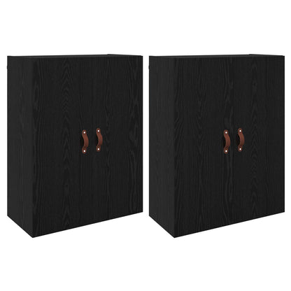 Wall-Mounted Cabinet 2 pcs Black Oak 69.5 x 34 x 90 cm