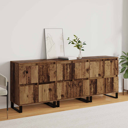 Sideboard 3 pcs Old Wood 60 x 35 x 70 cm
