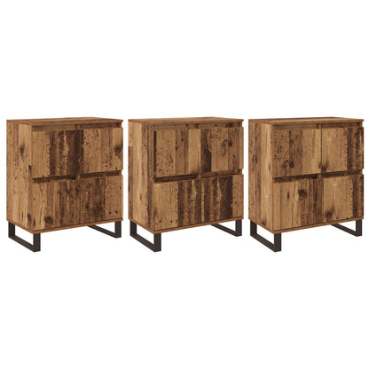 Sideboard 3 pcs Old Wood 60 x 35 x 70 cm