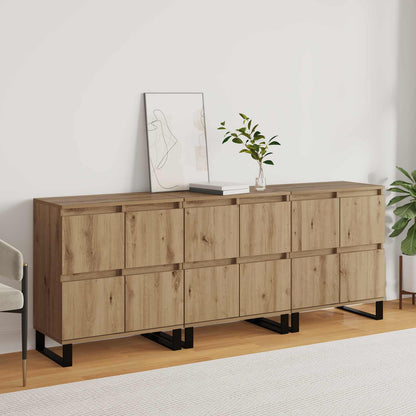Sideboard 3 pcs Artisan Oak 60 x 35 x 70 cm