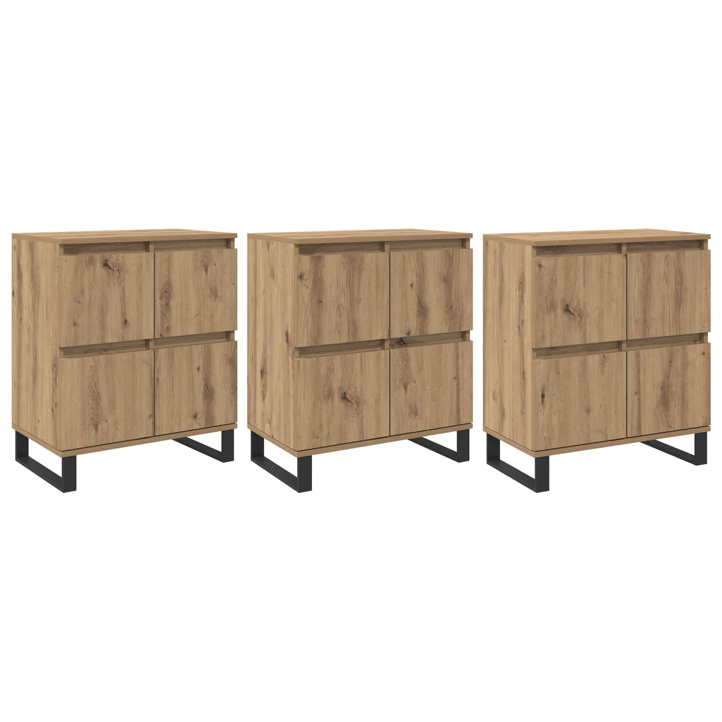 Sideboard 3 pcs Artisan Oak 60 x 35 x 70 cm