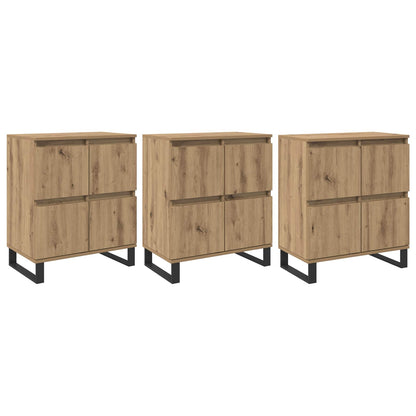 Sideboard 3 pcs Artisan Oak 60 x 35 x 70 cm