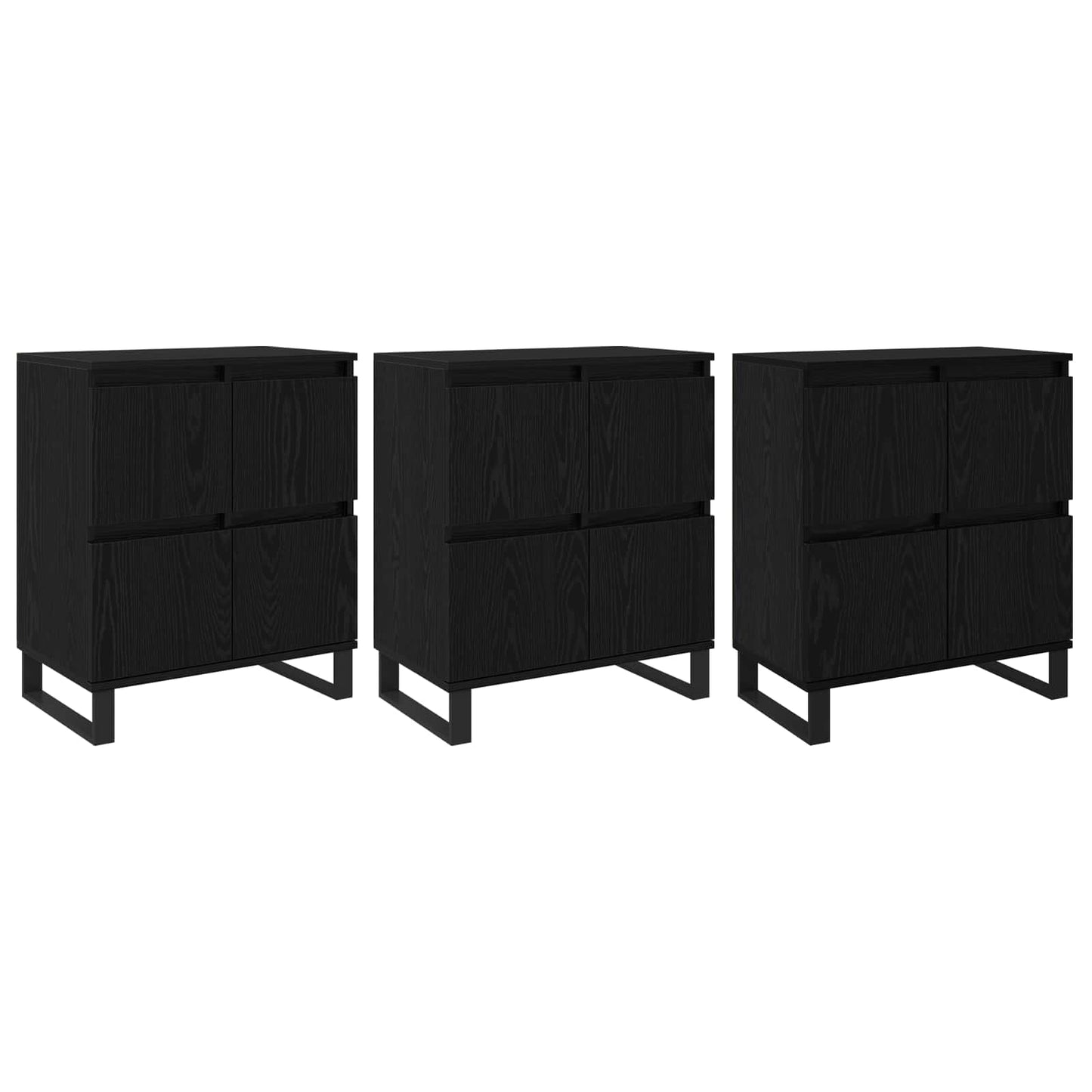 Sideboard 3 pcs Black Oak 60 x 35 x 70 cm
