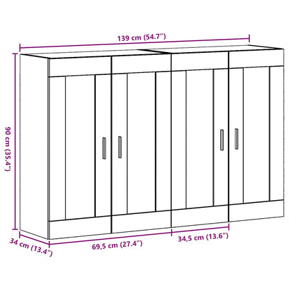 Wall Mounted Cabinets 2 pcs Artisan oak 69.5 x 34 x 90 cm