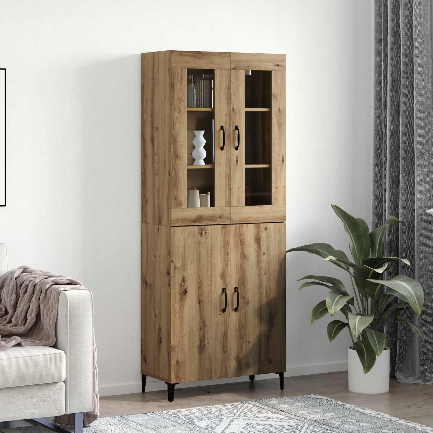 Highboard 2 pcs Artisan Oak 69.5 x 34 x 180 cm Engineered Wood