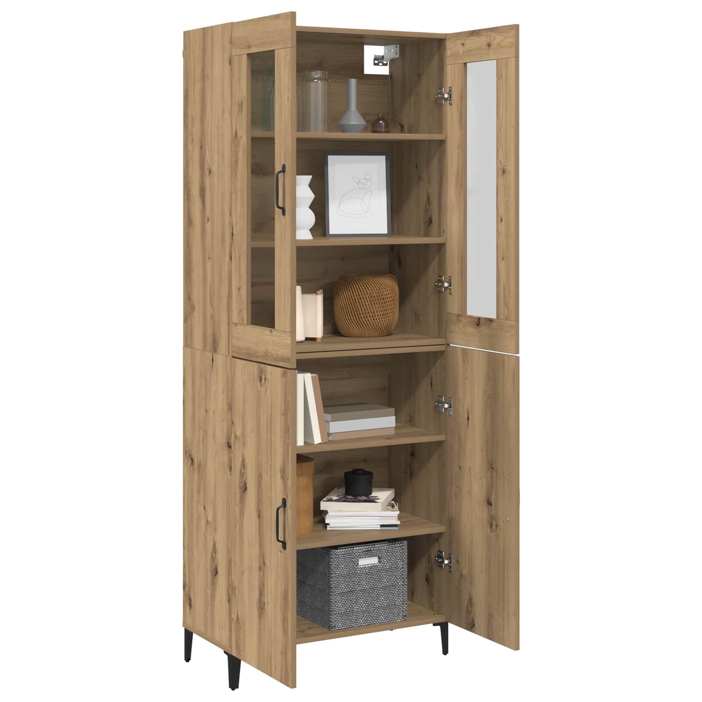 Highboard 2 pcs Artisan Oak 69.5 x 34 x 180 cm Engineered Wood
