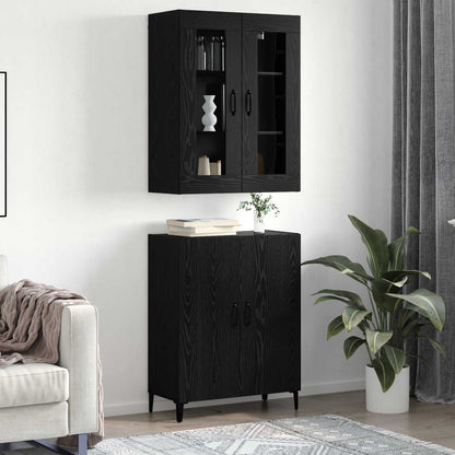 Highboard 2 pcs Black Oak 69.5 x 34 x 180 cm Engineered Wood