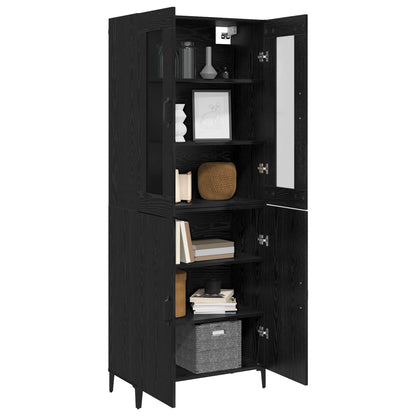 Highboard 2 pcs Black Oak 69.5 x 34 x 180 cm Engineered Wood