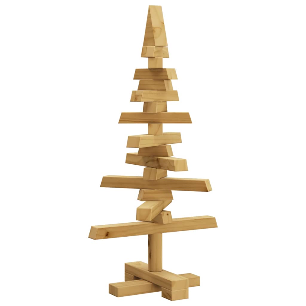 Wooden Christmas Tree with Stand Brown 60 cm Solid pine wood