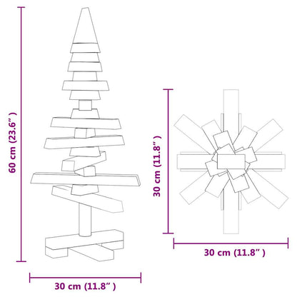 Wooden Christmas Tree with Stand Brown 60 cm Solid pine wood