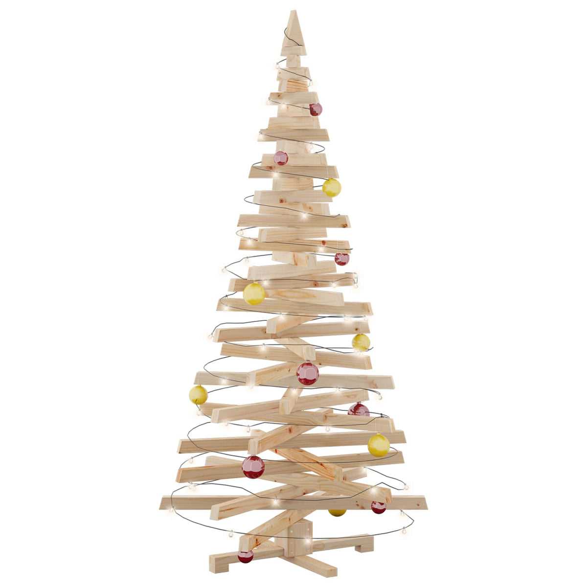Wooden Christmas Tree KOTKA 180 cm Solid Pine Wood Natural