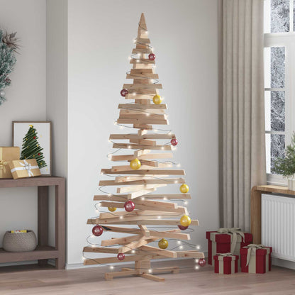 Wooden Christmas Tree KOTKA 210 cm Solid Pine Wood Natural