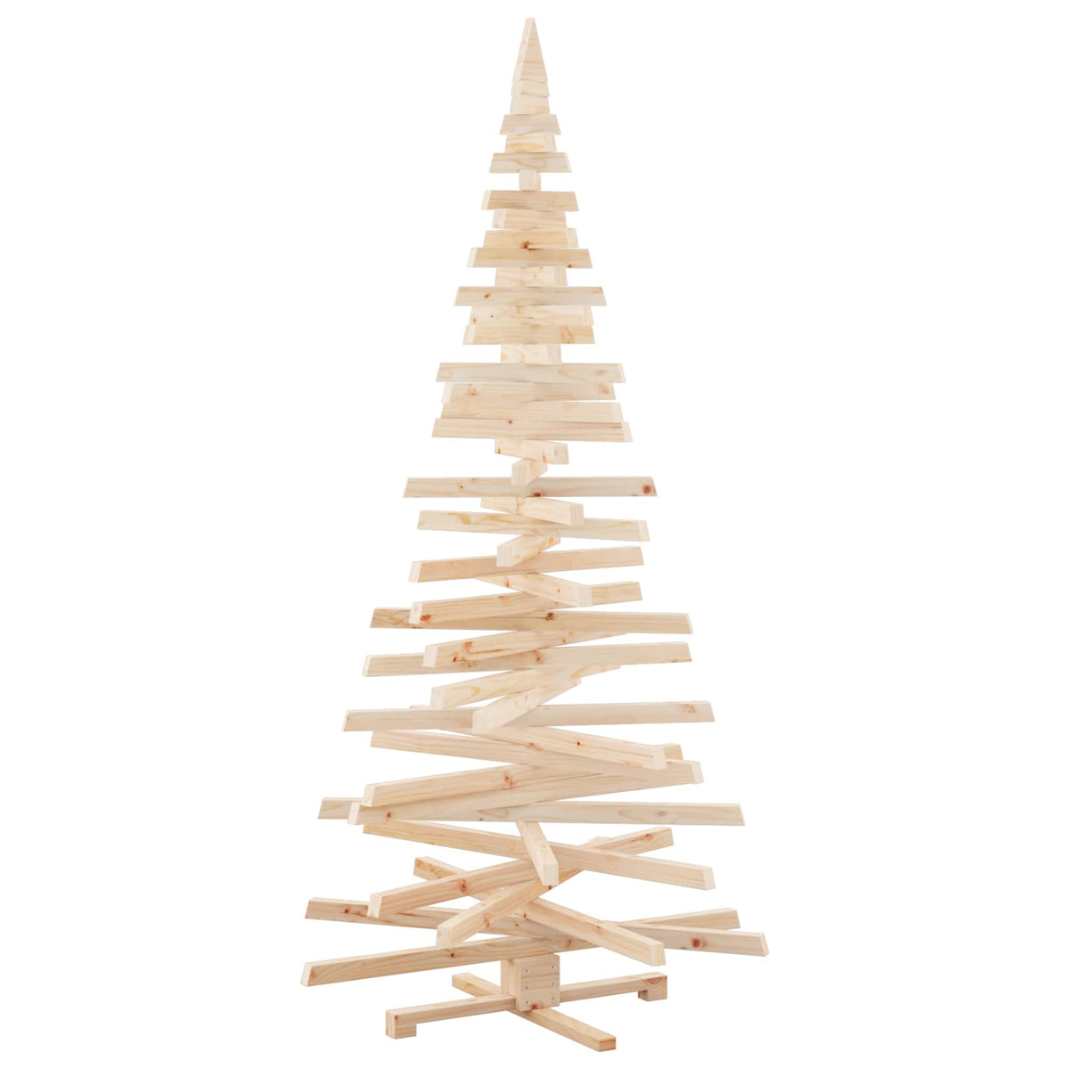 Wooden Christmas Tree KOTKA 210 cm Solid Pine Wood Natural