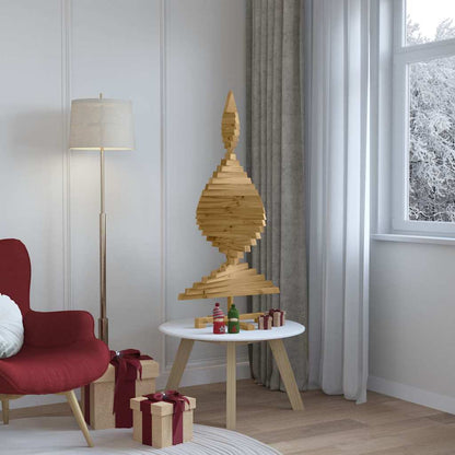 Christmas Trees with Stand Brown 120 cm Solid pine wood