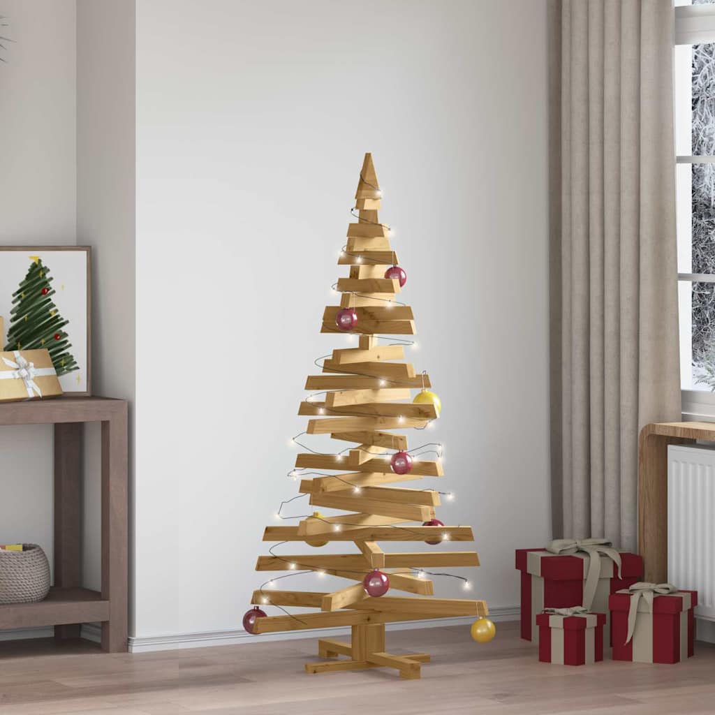 Wooden Christmas Tree KOTKA 150 cm Solid Pine Wood Brown