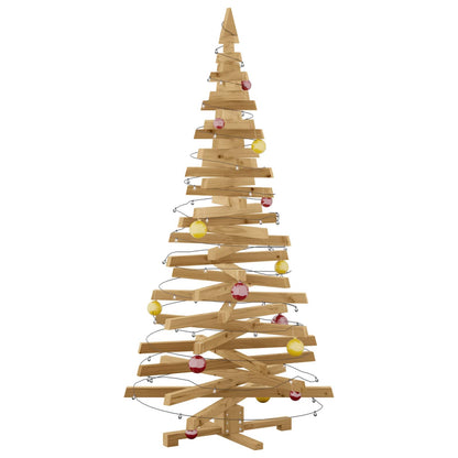 Wooden Christmas Tree KOTKA 180 cm Solid Pine Wood Brown