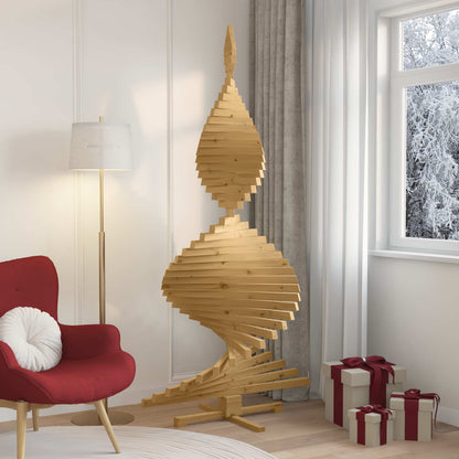Christmas Trees with Stand Brown 210 cm Solid pine wood