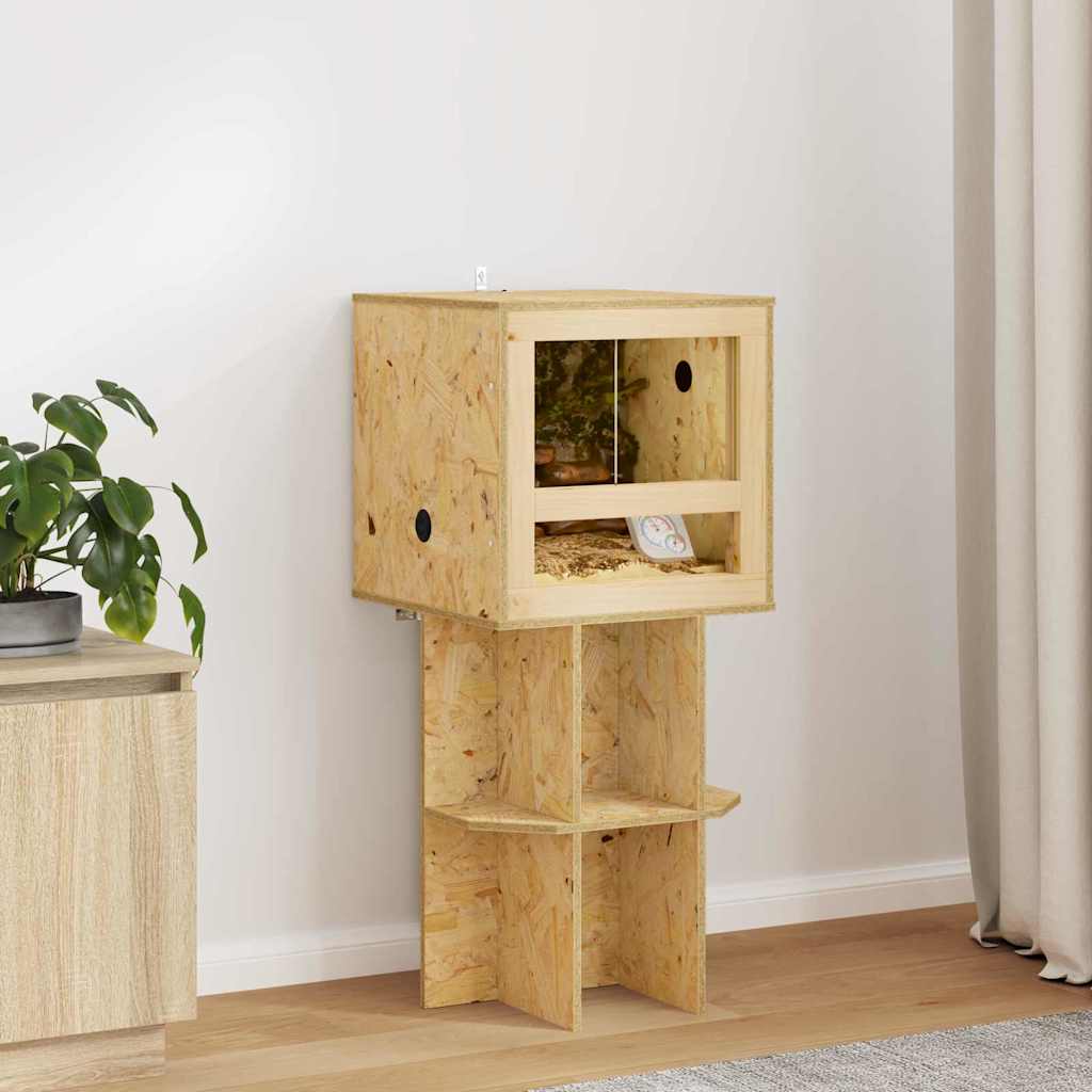 Terrarium Base with Shelf Brown 40 x 40 x 50 cm OSB