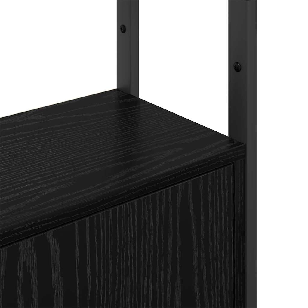 Book Cabinet Black Oak 40 x 24 x 161 cm Engineered Wood