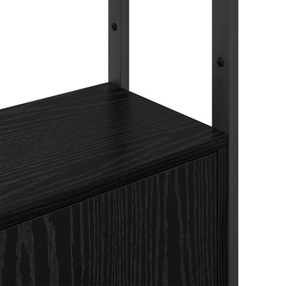 Book Cabinet Black Oak 40 x 24 x 161 cm Engineered Wood