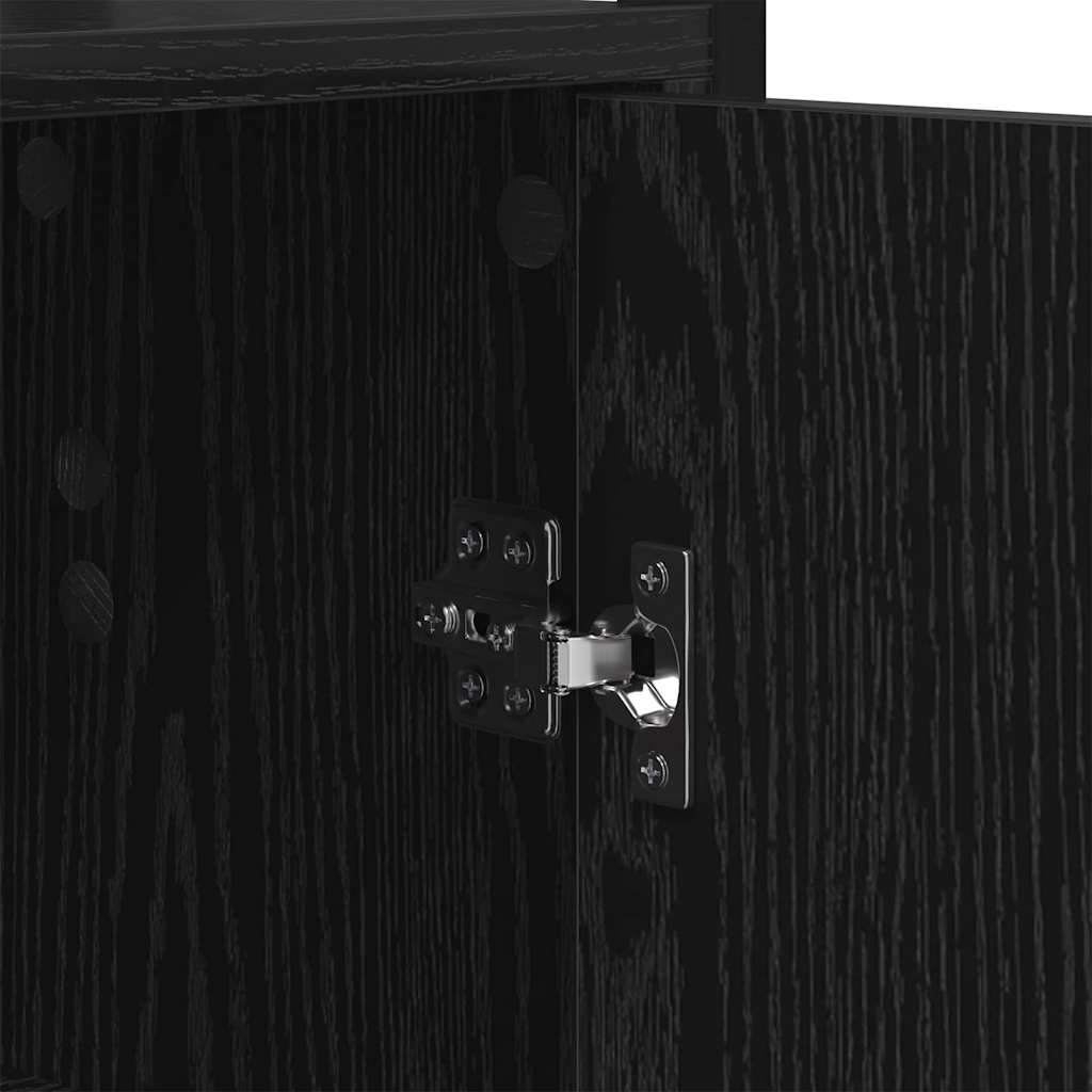 Book Cabinet Black Oak 40 x 24 x 161 cm Engineered Wood