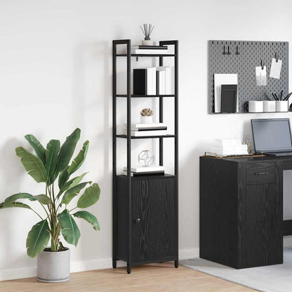 Book Cabinet Black Oak 40 x 24 x 161 cm Engineered Wood