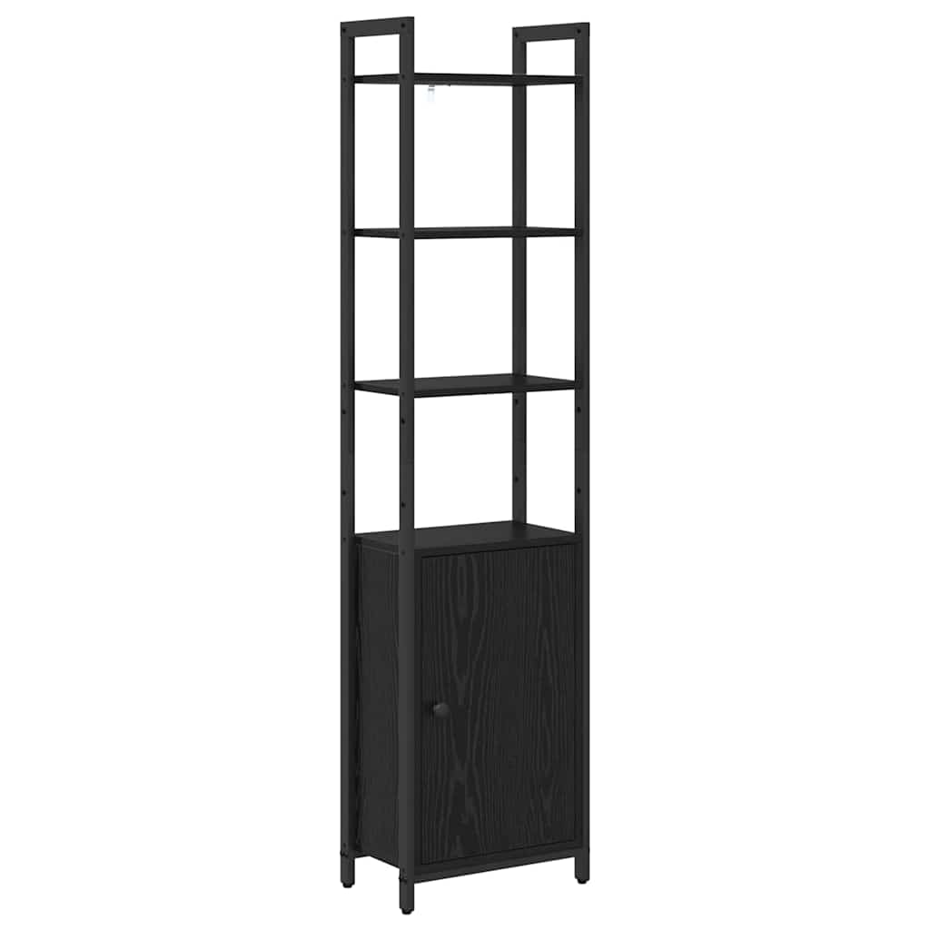 Book Cabinet Black Oak 40 x 24 x 161 cm Engineered Wood