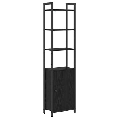 Book Cabinet Black Oak 40 x 24 x 161 cm Engineered Wood