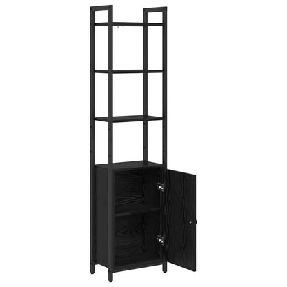 Book Cabinet Black Oak 40 x 24 x 161 cm Engineered Wood