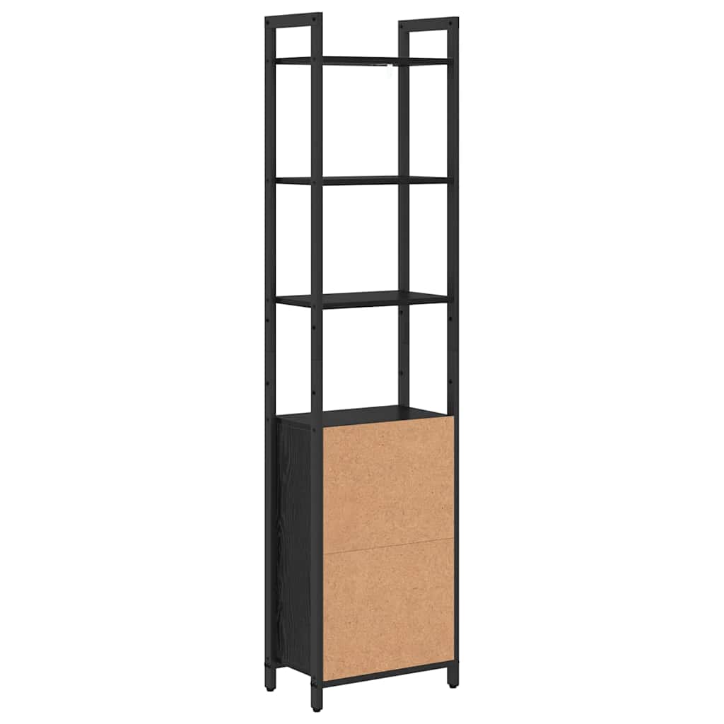 Book Cabinet Black Oak 40 x 24 x 161 cm Engineered Wood