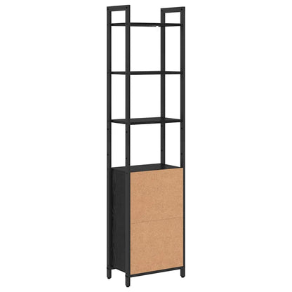 Book Cabinet Black Oak 40 x 24 x 161 cm Engineered Wood