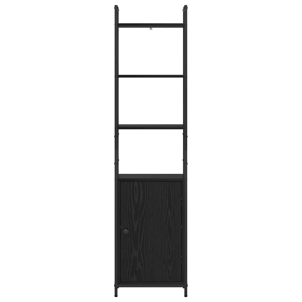 Book Cabinet Black Oak 40 x 24 x 161 cm Engineered Wood